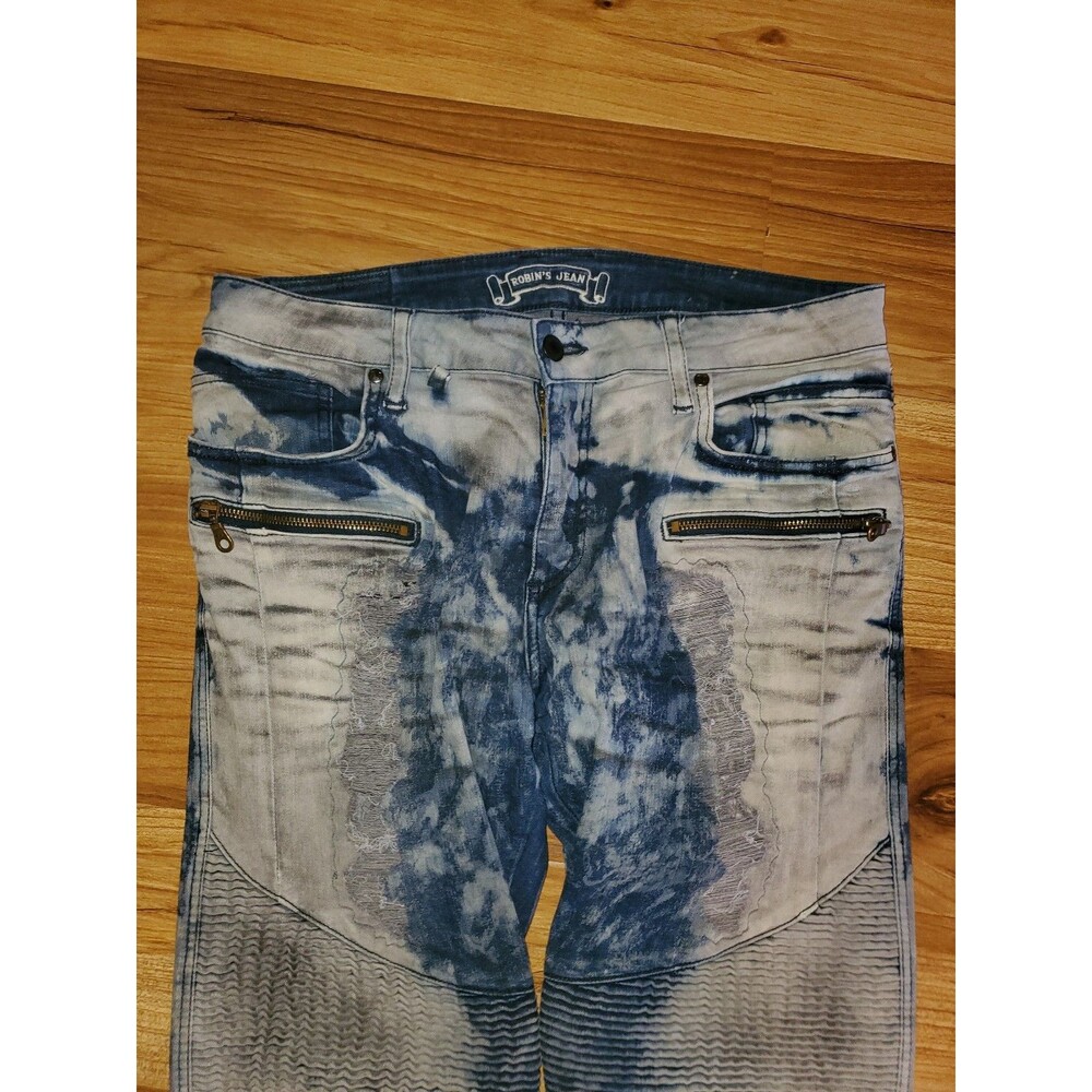 Robin Jeans Distressed Biker Jeans Mens 34